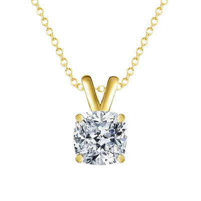 Halskette mit Anhänger mit Kette 3 Karat Big Echt Diamant Gelbgold 14K