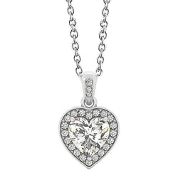 Halskette mit Echt Diamanten im Herz- und Rundschliff 2,65 ct Weißgold 14K