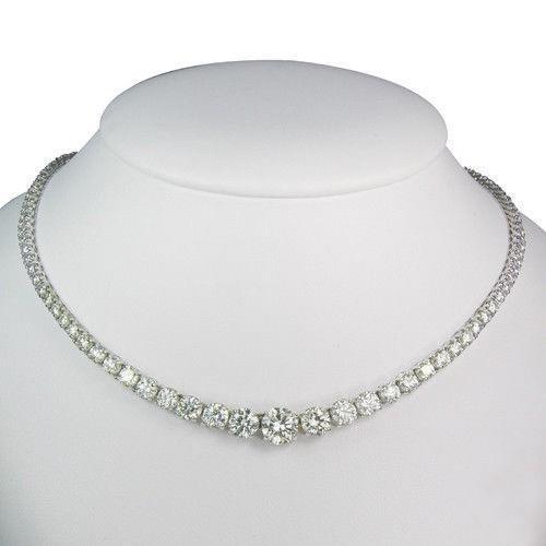 Halskette mit Echt Diamanten im funkelnden Brillantschliff aus 14.00 ct Weißgold