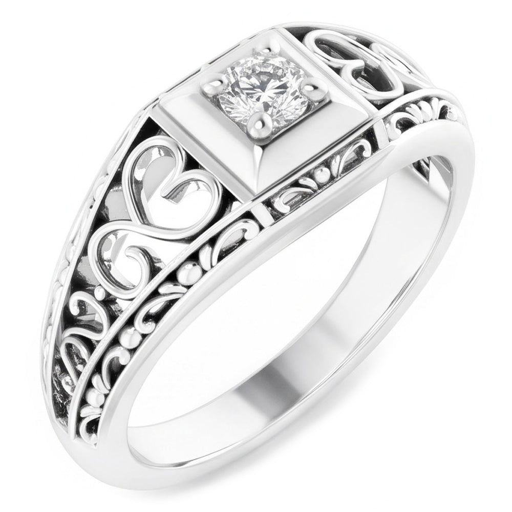 Handgefertigter Edler Diamant Einzelstein-Ring 1 Karat |