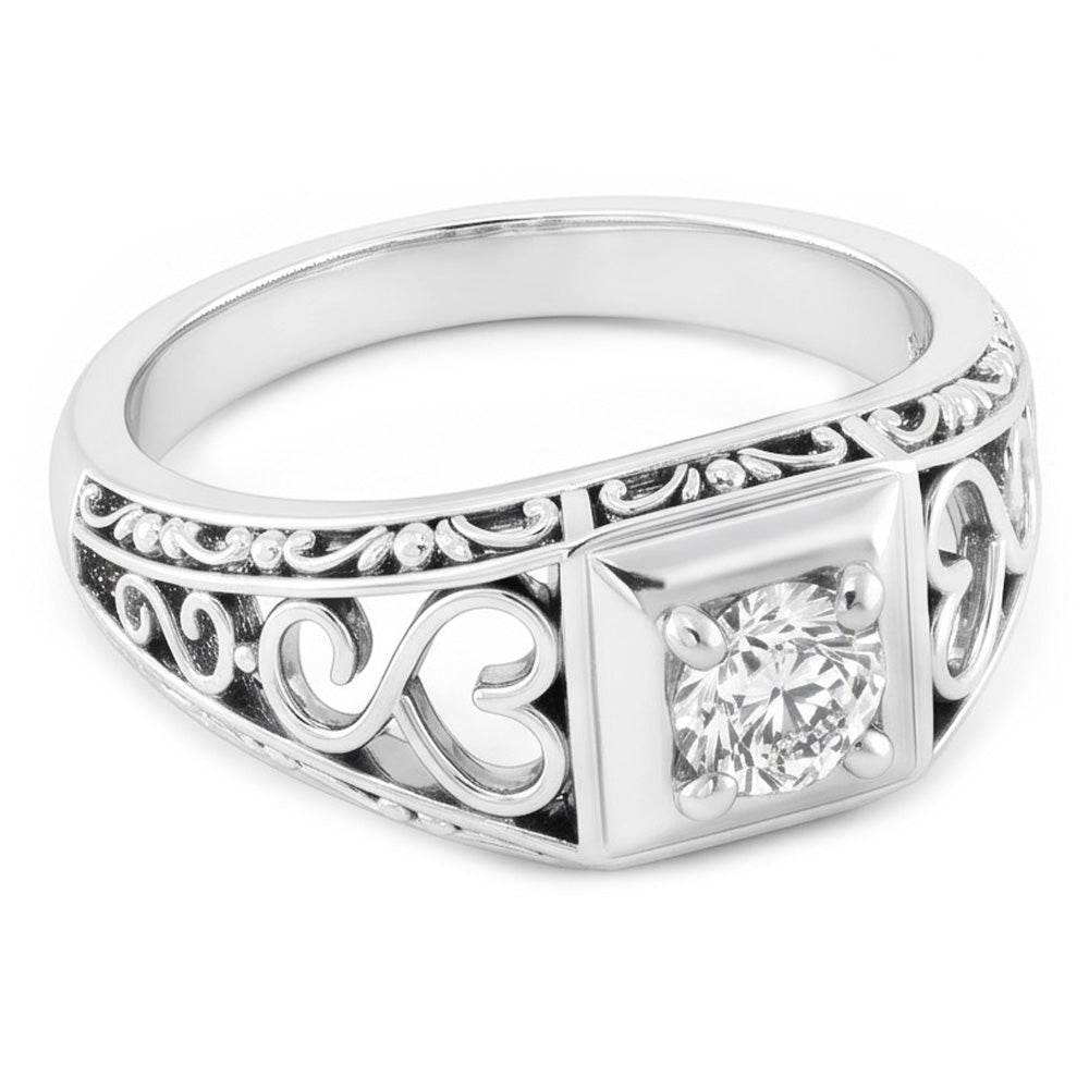 Handgefertigter Edler Diamant Einzelstein-Ring 1 Karat |