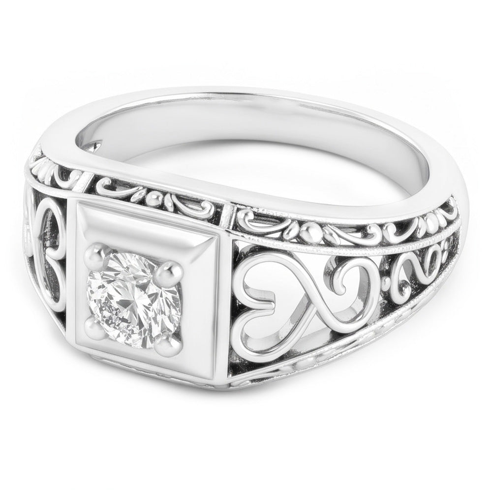 Handgefertigter Edler Diamant Einzelstein-Ring 1 Karat |