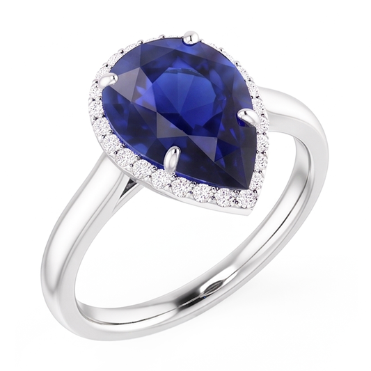 Handgefertigter Kornblumenblauer Saphir Edelstein-Ring 2 Karat |