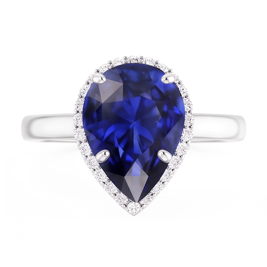 Handgefertigter Kornblumenblauer Saphir Edelstein-Ring 2 Karat |