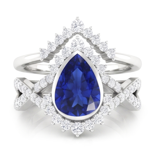 Handgefertigter Kornblumenblauer Saphir Schmuckstein-Ring 3