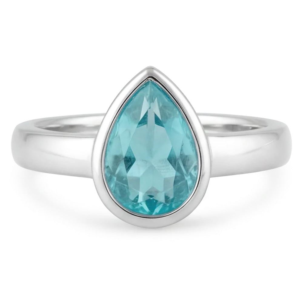 Handgefertigter Neon Paraiba Farbstein-Ring 1,25 Karat