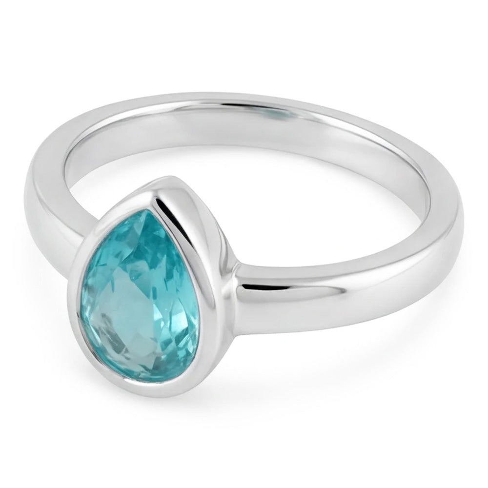 Handgefertigter Neon Paraiba Farbstein-Ring 1,25 Karat