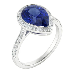 Handgefertigter Royalblauer Saphir Schmuckstein-Ring 3,50 Karat