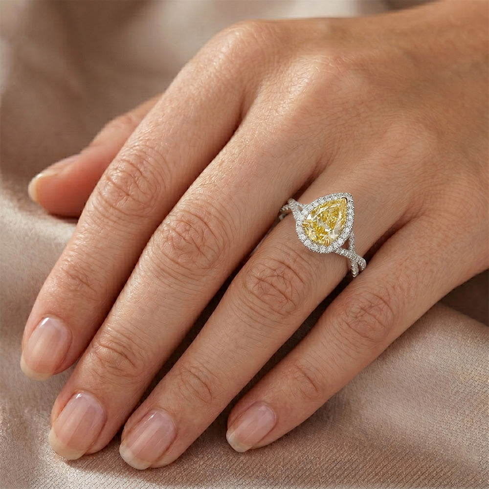 Handgefertigter VVS Reinheit Gelber Kanarienvogel-Diamant