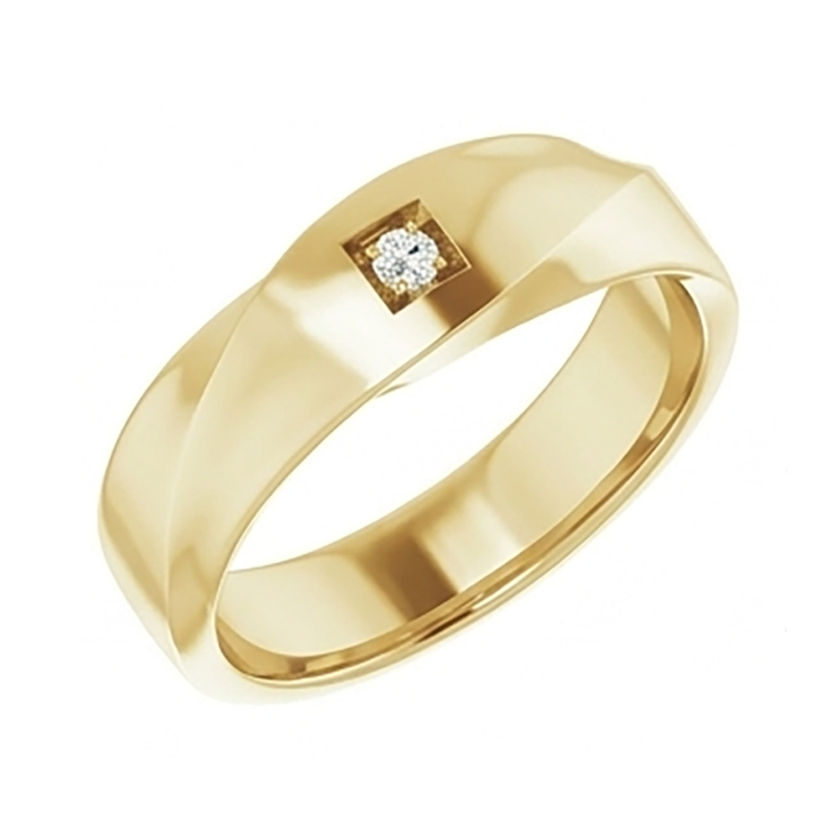 Handgemachter Herrenring mit IGI-Zertifiziert Brillant – 0,25