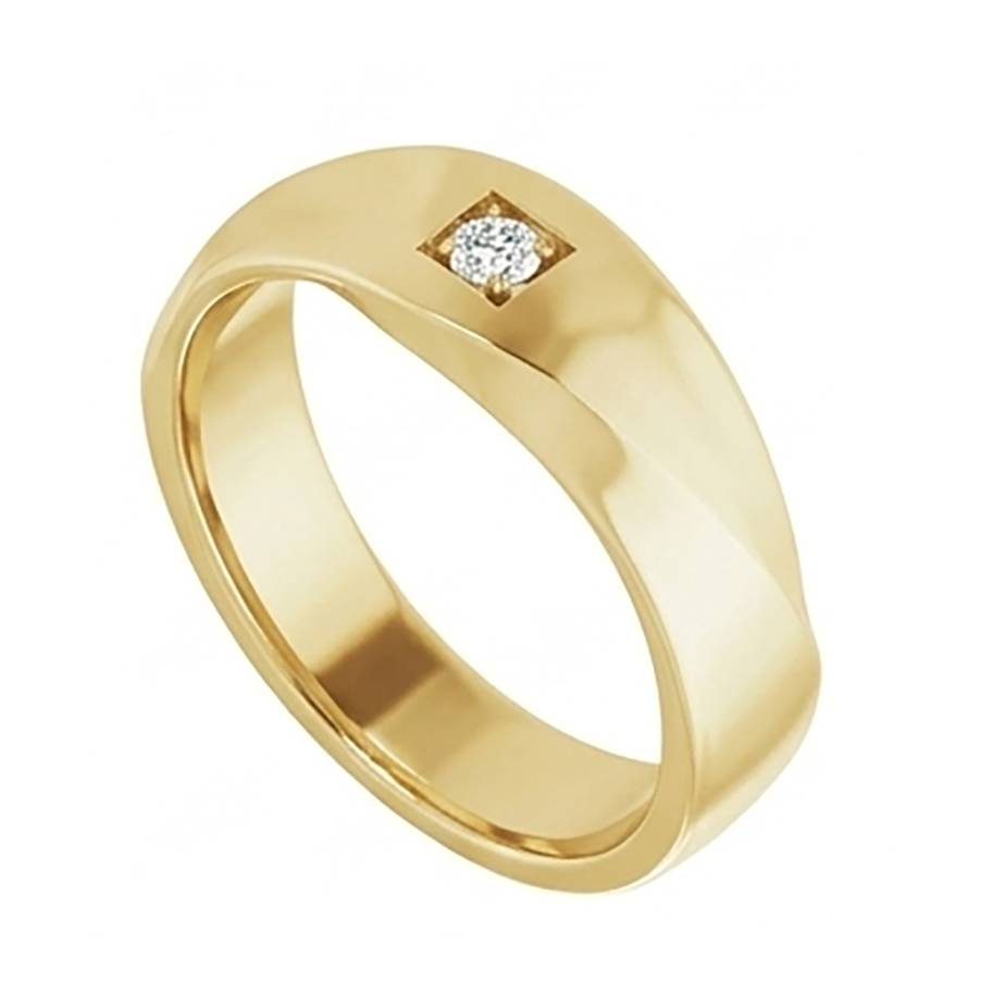 Handgemachter Herrenring mit IGI-Zertifiziert Brillant – 0,25