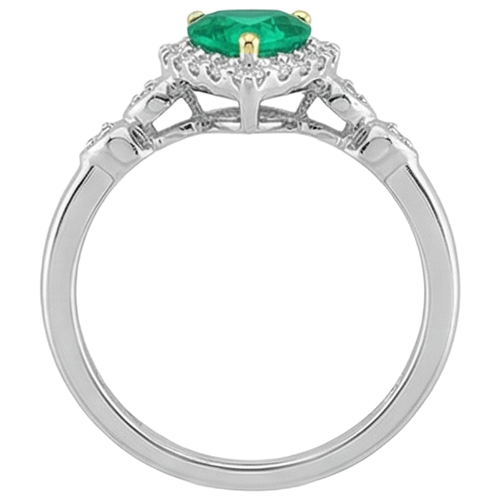 Handgemachter Edelstein-Ring 1 Karat – Draufsicht