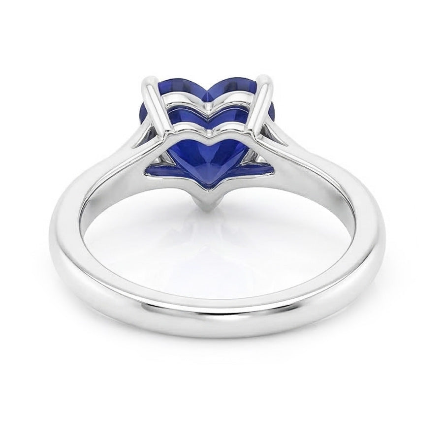 Heart Solitaire Gold Saphir Ring Split Shank 2,50 Karat