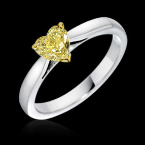Einzelstein-Ring Bicolor 14K Gold mit Brillant – Hauptansicht