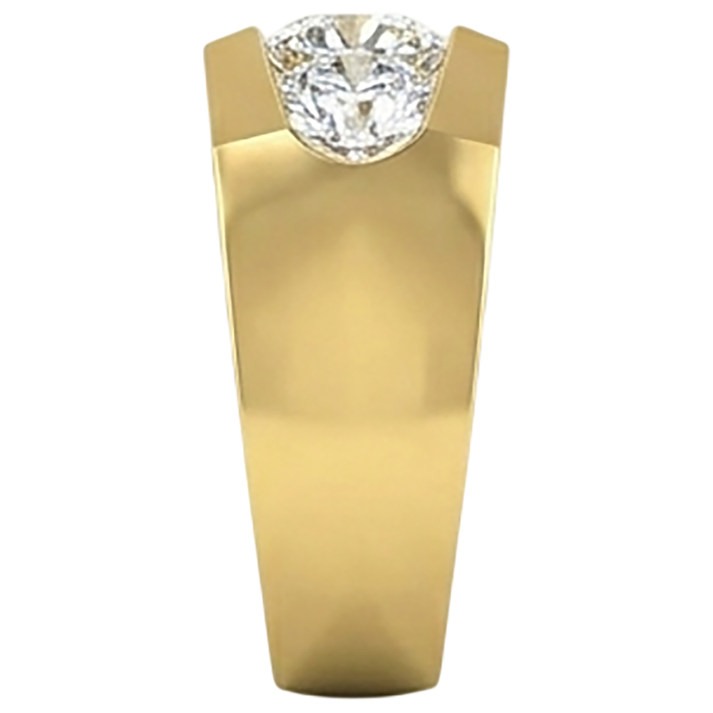 Herren Echt Aus der Erde Abgebauter Natürlicher Diamantring 3 Stein
