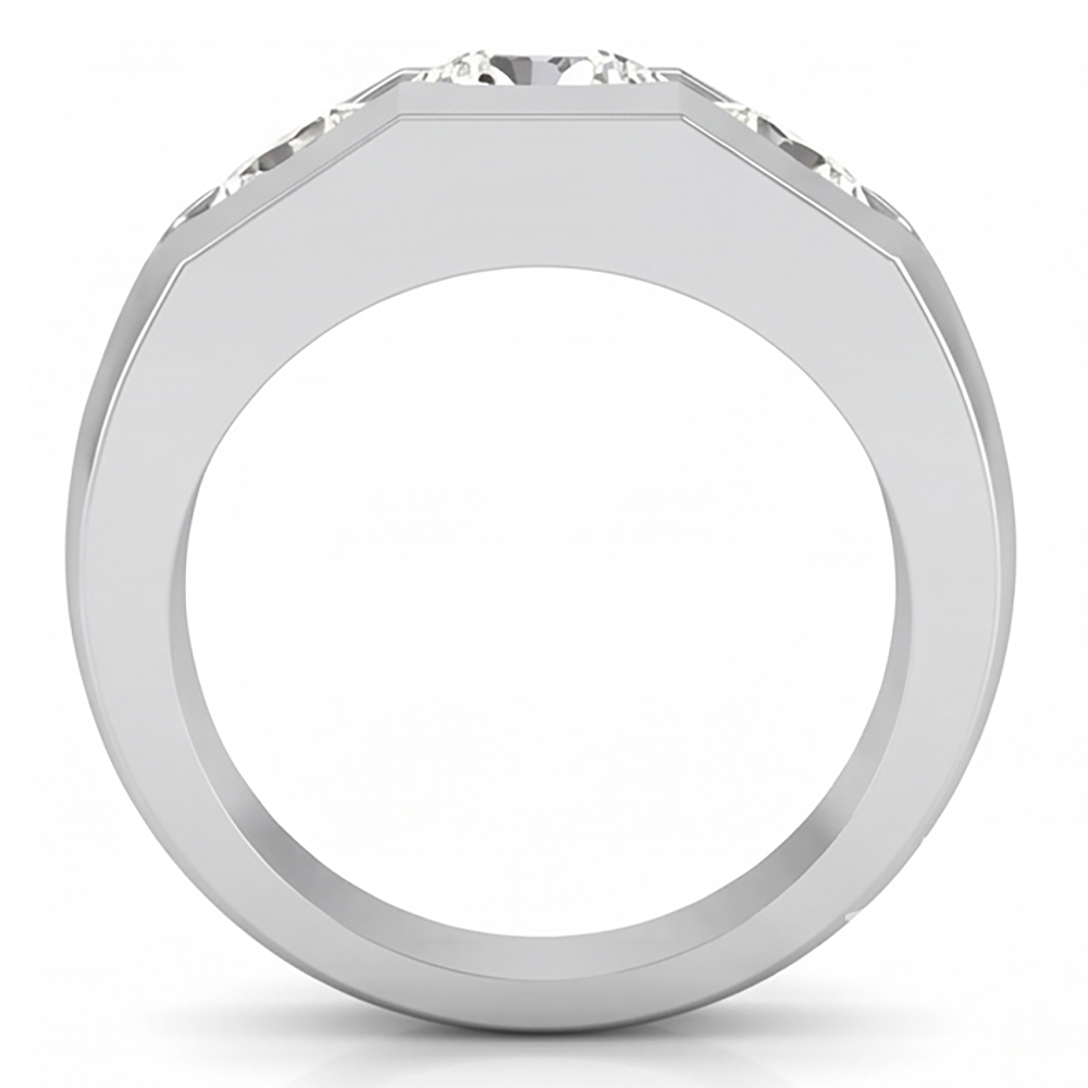 Herren Echt Aus der Erde Abgebauter Natürlicher Diamantring 3 Stein