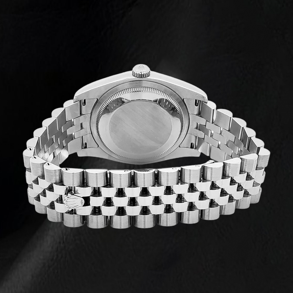 Herren-Herrenuhr Rolex Date Just, Verdeckter Verschluss silbernes Zifferblatt, Jubilee-Band versteckt