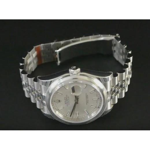 Herren-Herrenuhr Rolex Date Just, Verdeckter Verschluss silbernes Zifferblatt, Jubilee-Band versteckt