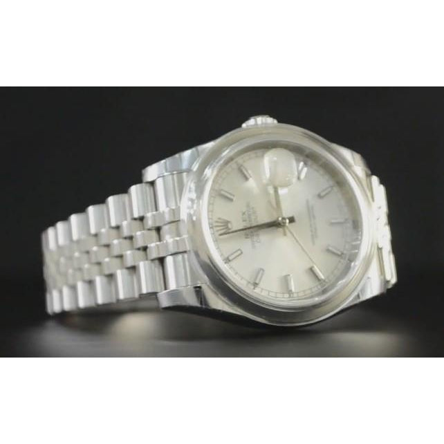 Herren-Herrenuhr Rolex Date Just, Verdeckter Verschluss silbernes Zifferblatt, Jubilee-Band versteckt