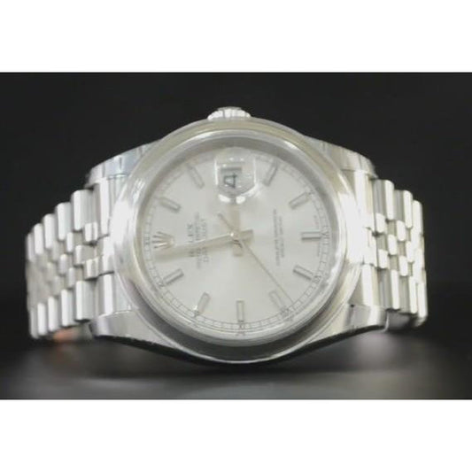 Herren-Herrenuhr Rolex Date Just, Verdeckter Verschluss silbernes Zifferblatt, Jubilee-Band versteckt