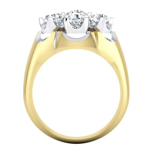 Herren Cluster Diamant Ring Labor Gezüchtet Zwei Farbiger Schmuck Für Männer