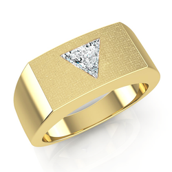 Herren Ring Echt Aus der Erde Abgebauter Natürlicher Diamant Mit Trilliant