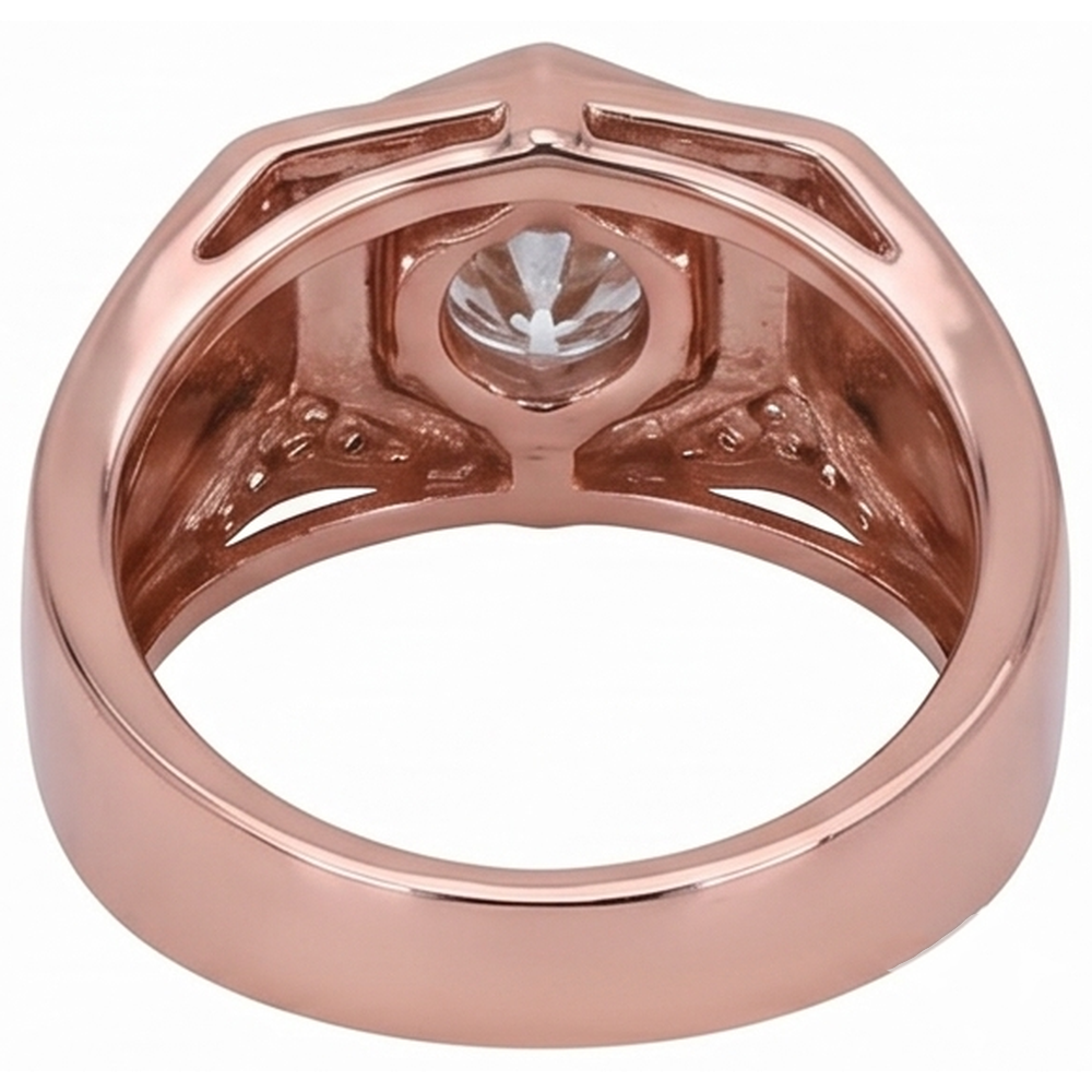 Herrenarmband aus 14 Karat Roségold mit rundem Echt Aus der Erde Abgebauter Natürlicher Diamanten 1,75 Karat