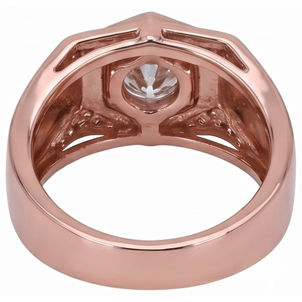 Herrenarmband aus 14 Karat Roségold mit rundem Echt Aus der Erde Abgebauter Natürlicher Diamanten 1,75 Karat