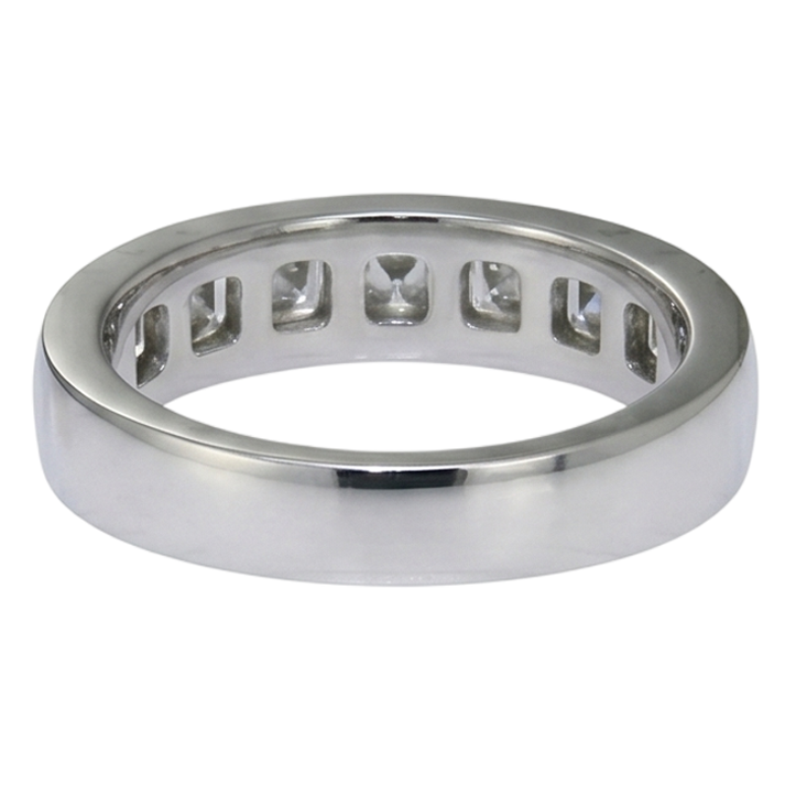Herrenring aus 14 Karat Weißgold mit Asscherschliff-Echt-Aus der Erde Abgebauter Natürlicher Diamant-Ehering