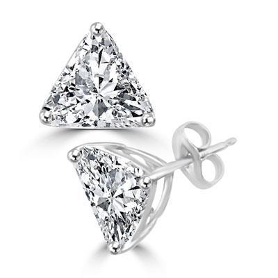 Herrlicher Trilliant Cut Natürliche Diamant 2 Karat Ohrstecker Damen Ohrring Weißgold