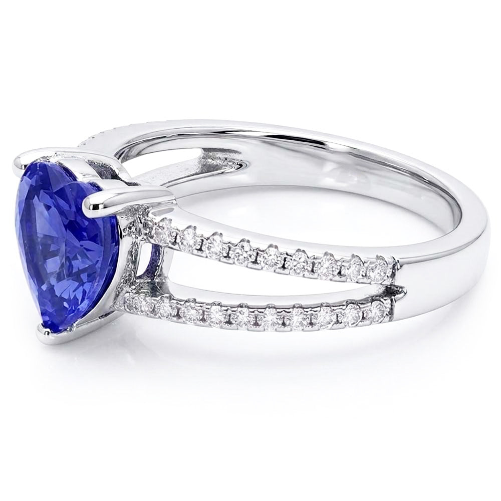 Herz Edelstein Hellblauer Saphir Ring Doppelschaft Natürlicher Diamant ( nicht im Labor gezüchtet )en 4 Karat