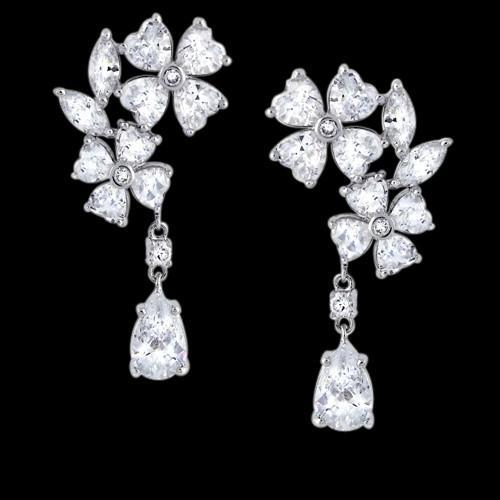Herz Marquise & Birne Echt Diamanten 2,5 Karat Kronleuchter Diamantohrring