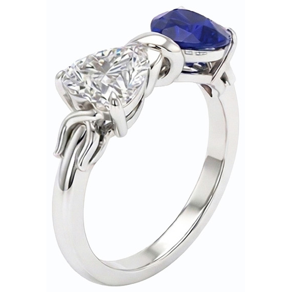 echter heart diamant 3Karat ring Profilansicht