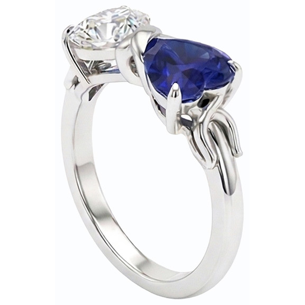 echter heart diamant 3Karat ring Detailansicht