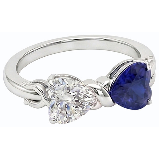 echter heart diamant 3Karat ring Vorderansicht