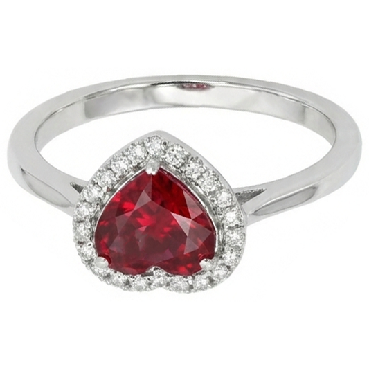 echter round rubin 3.35Karat ring Seitenansicht