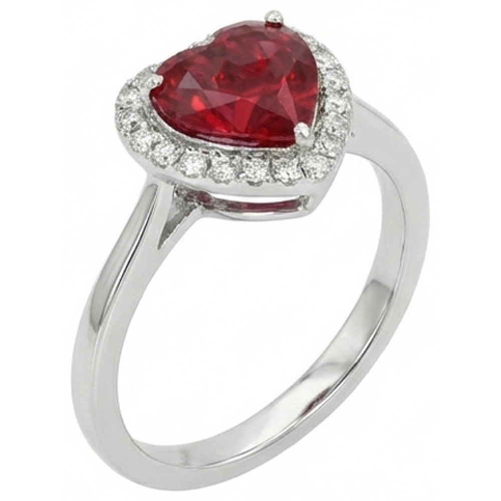 Herz Rubin und Aus der Erde Abgebauter Natürlicher Diamant Ehering Schmuck 3,35 Karat
