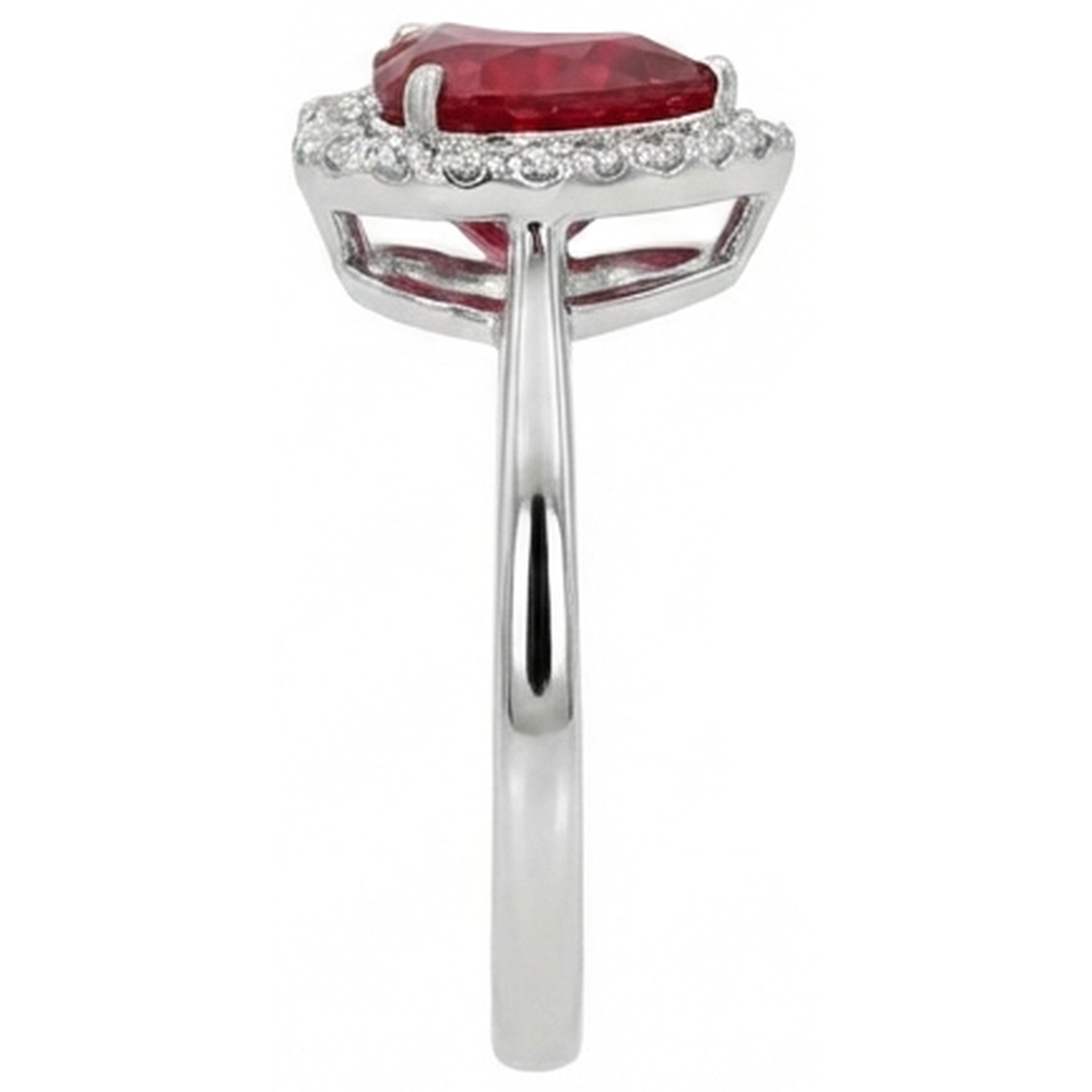Herz Rubin und Aus der Erde Abgebauter Natürlicher Diamant Ehering Schmuck 3,35 Karat