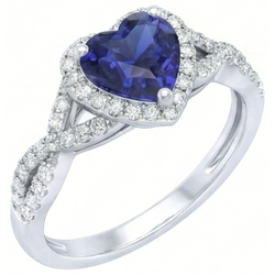 Herz Schliff Blauer Saphir Ring Aus Ceylon