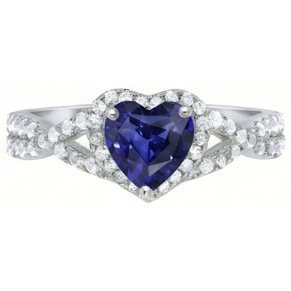 Herz Schliff Blauer Saphir Ring Aus Ceylon