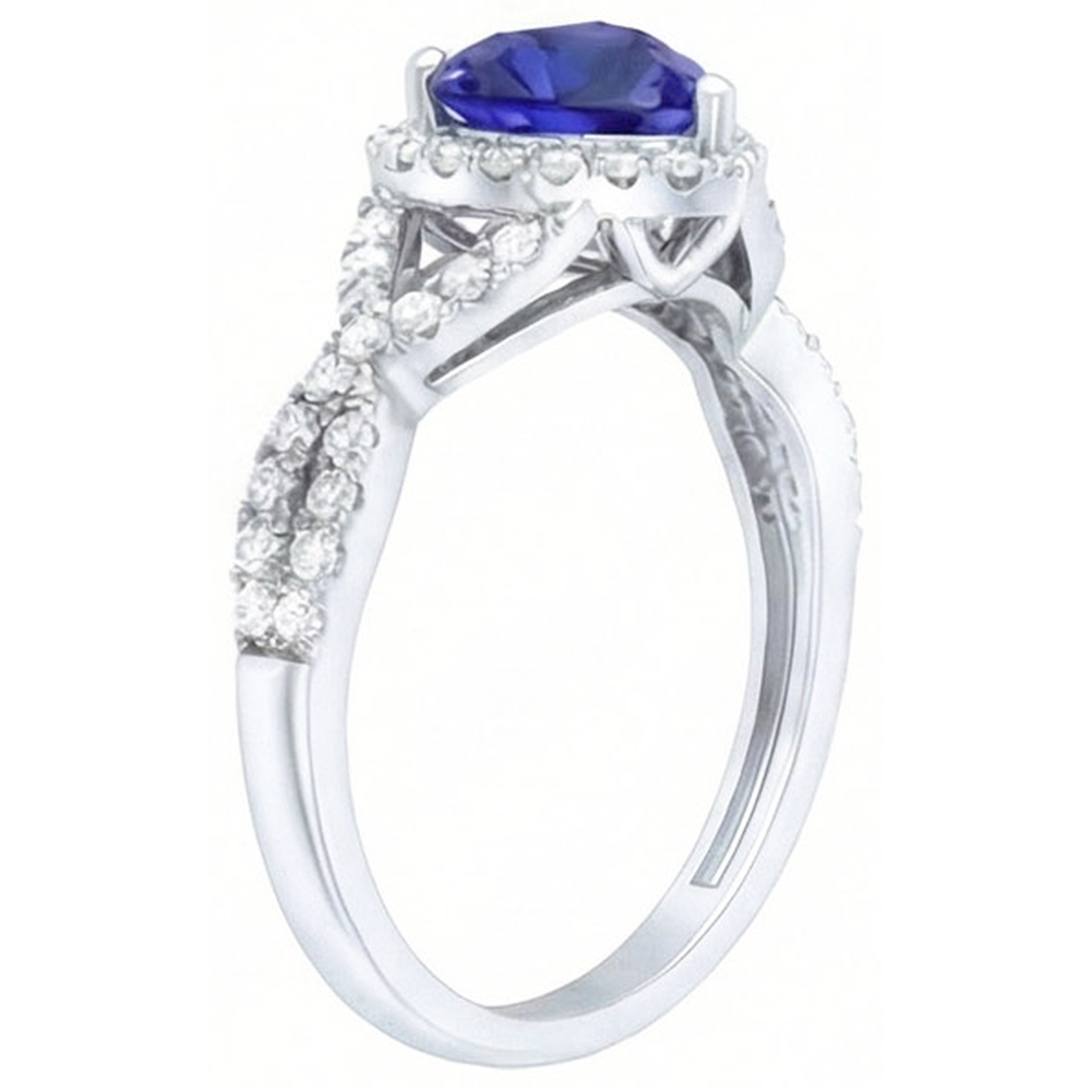 Herz Schliff Blauer Saphir Ring Aus Ceylon