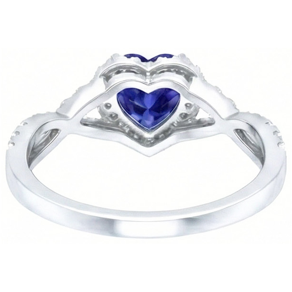 Herz Schliff Blauer Saphir Ring Aus Ceylon