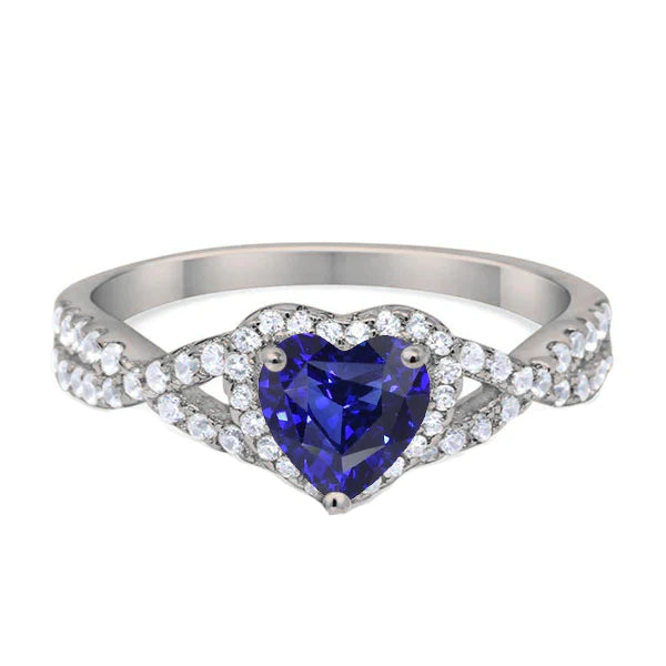 Herz Schliff Blauer Saphir Ring Aus Ceylon