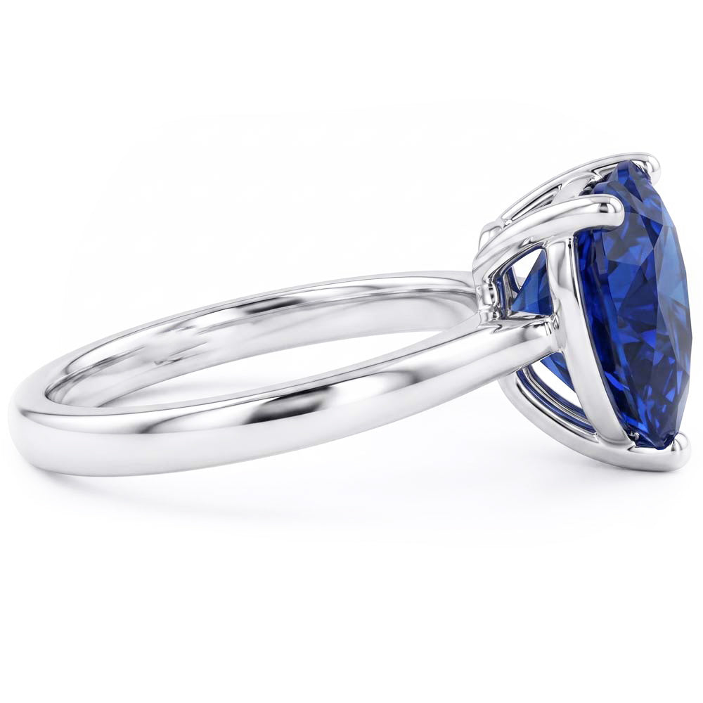 Herz Solitaire Sri Lanka Saphir Ring 2,50 Karat Weißgold 14K