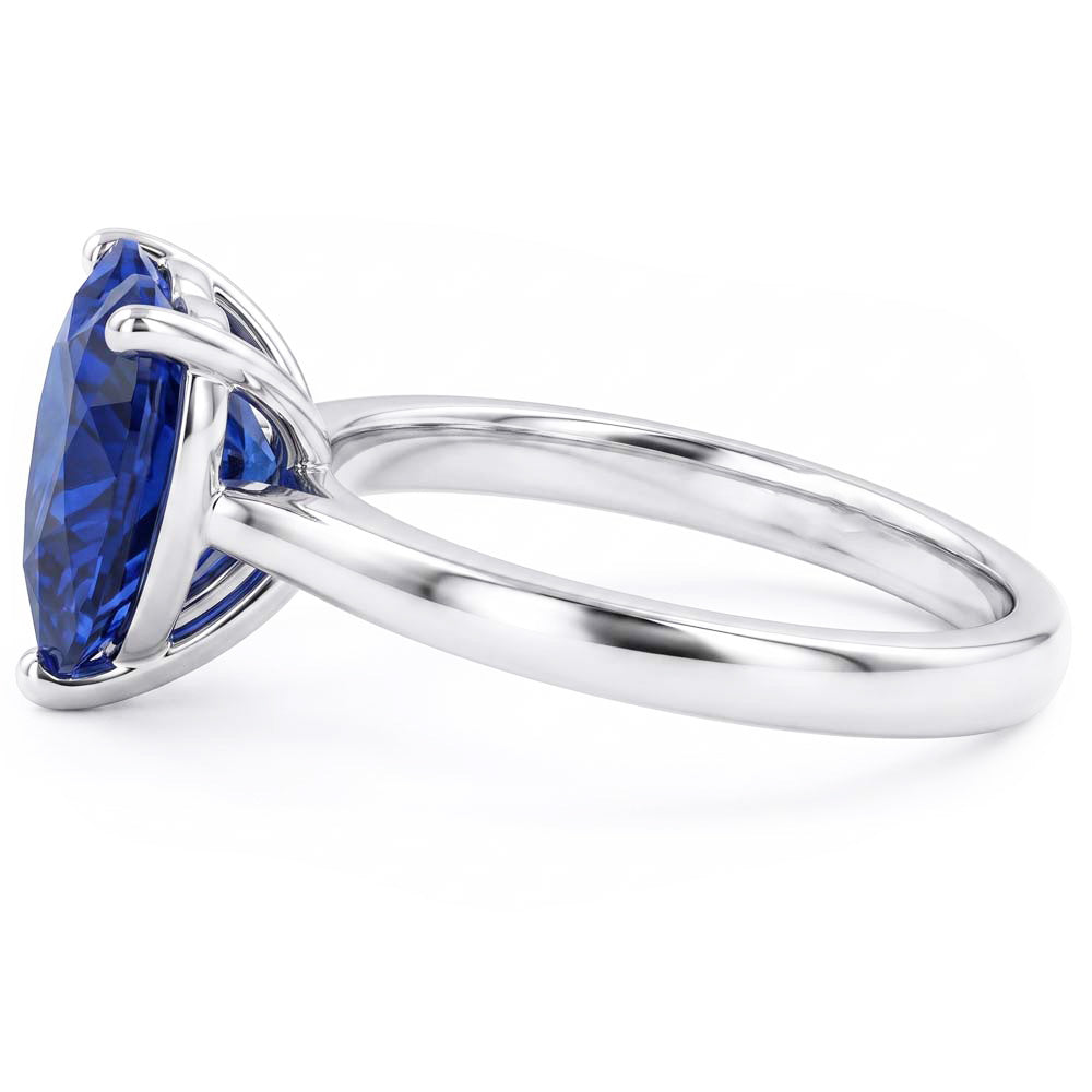 Herz Solitaire Sri Lanka Saphir Ring 2,50 Karat Weißgold 14K