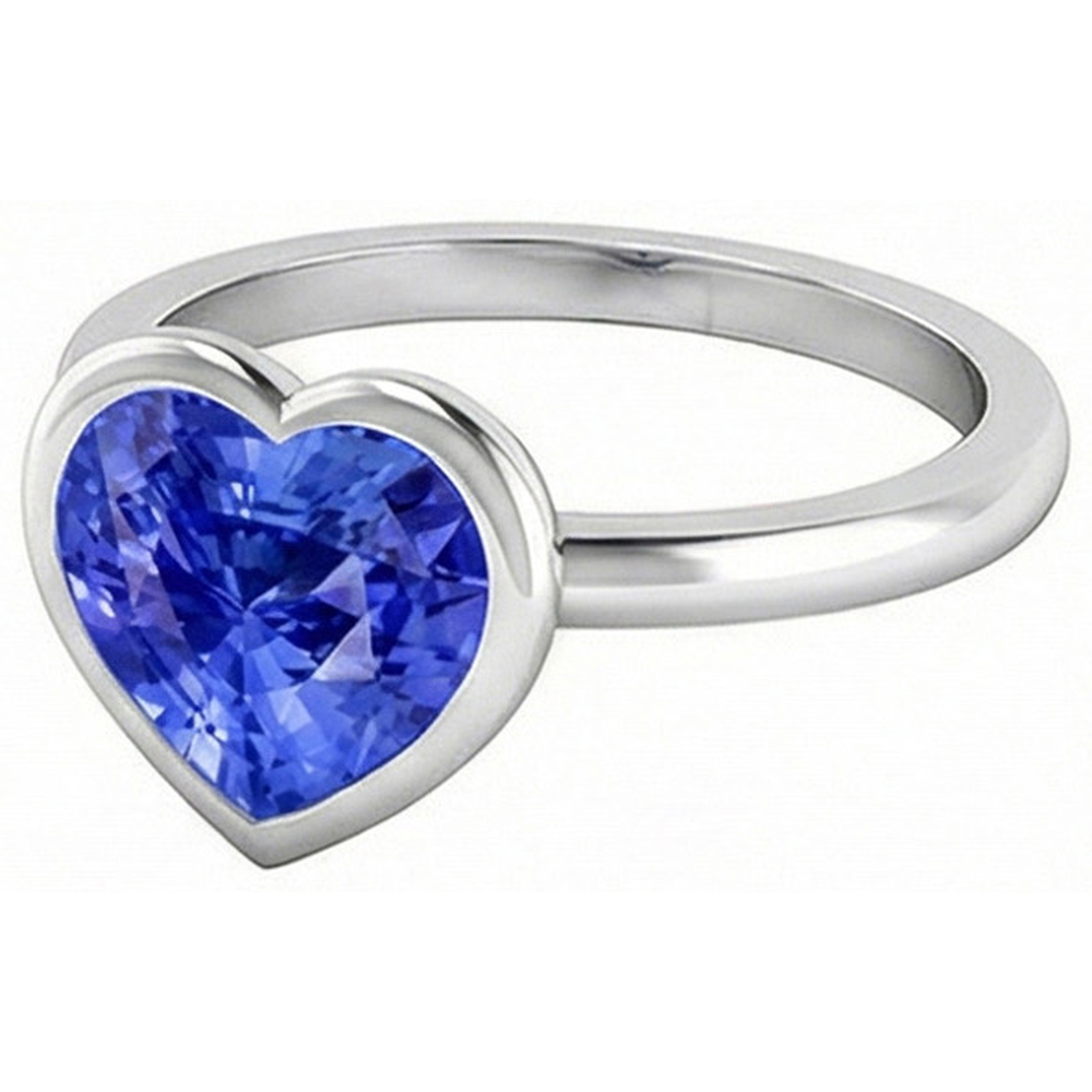 echter heart diamant 2.50Karat ring Profilansicht
