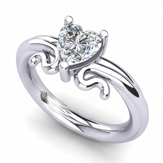 echter heart diamant 1.50Karat ring Profilansicht