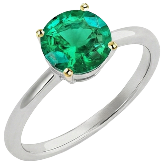 Eleganter Edler Smaragd Edelstein-Ring 3 Karat – Frontansicht