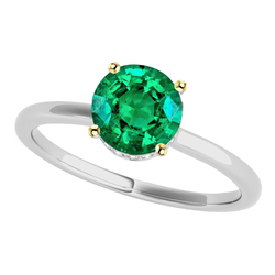 Bicolor 14K Gold Pavé Edler Smaragd Edelstein-Ring 3 Karat