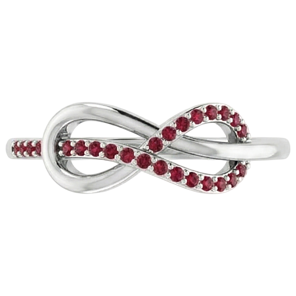 echter round rubin 0.50Karat memoire-ring Draufsicht